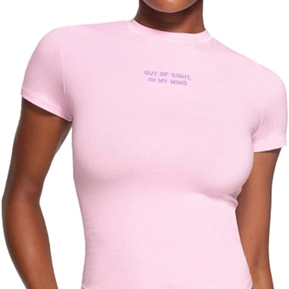 NWT NO LONGER SOLD SKIMS “OUT OF SIGHT OUT OF MIND” Cotton Pink Jersey - Picture 2 of 6